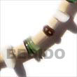 Natural Sq White Shell   Coco Bleach BFJ089BR Shell Beads Shell Jewelry Wooden Bracelets