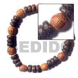 Natural Pokalet Wood Beads Elastic - BFJ5012BR Shell Beads Shell Jewelry Wooden Bracelets