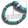 Natural 7-8 Mm Coco Heishe Green, BFJ5016BR Shell Beads Shell Jewelry Coco Bracelets