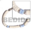 Natural 4-5 Mm White Shell With Blue BFJ5036BR Shell Beads Shell Jewelry Shell Bracelets