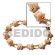 Natural Pink Rose In Gold Chain BFJ5051BR Shell Beads Shell Jewelry Shell Bracelets