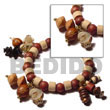 Natural Lambada Bracelets BFJ5052BR Shell Beads Shell Jewelry Wooden Bracelets