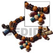Natural Lambada Bracelets   Wood BFJ5054BR Shell Beads Shell Jewelry Wooden Bracelets