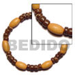 Natural Elastic Wood And Coco Bracelet