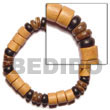 Natural Elastic Wood And Coco Bracelet BFJ5057BR Shell Beads Shell Jewelry Wooden Bracelets