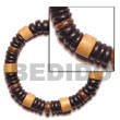 Natural Elastic Wood And Coco Bracelet BFJ5058BR Shell Beads Shell Jewelry Wooden Bracelets