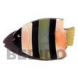 Natural Inlaid Fish Black Tab orange BFJ008BP Shell Beads Shell Jewelry Brooch