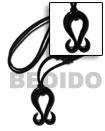 Natural 40mm Black Celtic Carabao Horn Double Hook