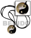 Natural 40mm Round Yin Yang Blacktab BFJ1405NK Shell Beads Shell Jewelry Surfer Necklace