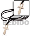 Natural 40mm Celtic Carabao White Bone Bishops Cross