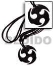 Natural 45mm Black Celtic Carabao BFJ1425NK Shell Beads Shell Jewelry Surfer Necklace