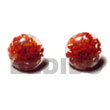 Natural Red C. Button Earrings BFJ006ER Shell Beads Shell Jewelry Resin Earrings