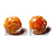 Natural Orange C. Button Earrings BFJ007ER Shell Beads Shell Jewelry Resin Earrings