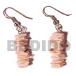 Natural Dangling Pink Rose BFJ068ER Shell Beads Shell Jewelry Shell Earrings