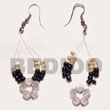 Natural Floating 2-3mm Black Coco BFJ1003ER Shell Beads Shell Jewelry Shell Earrings