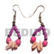 Natural Dangling 2-3mm Pink Coco BFJ1014ER Shell Beads Shell Jewelry Shell Earrings