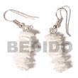 Natural Dangling White Rose BFJ120ER Shell Beads Shell Jewelry Shell Earrings