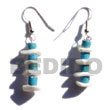 Natural Dangling 7-8mm Aqua Blue Coco BFJ266ER Shell Beads Shell Jewelry Coco Earrings