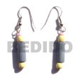 Natural Dangling Pastel Pink Wood Tube W/ Yellow