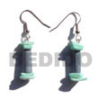 Natural Dangling Pastel Bluewoodtube BFJ282ER Shell Beads Shell Jewelry Wooden Earrings