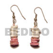 Natural Dangling White Rose old Rose BFJ286ER Shell Beads Shell Jewelry Shell Earrings