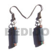 Natural Dangling Pastel Blue Wood BFJ328ER Shell Beads Shell Jewelry Wooden Earrings