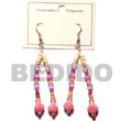 Natural Pink Dangling Limestone Beads BFJ386ER Shell Beads Shell Jewelry Wooden Earrings