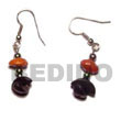 Natural Dangling Black Buri Half Moon BFJ432ER Shell Beads Shell Jewelry Seeds Earrings