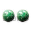 Natural Green Resin Button Earrings