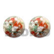 Natural Red Resin Button Earrings BFJ5005ER Shell Beads Shell Jewelry Resin Earrings