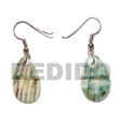 Natural Dangling Oval Green Shell BFJ5009ER Shell Beads Shell Jewelry Shell Earrings