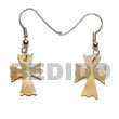 Natural Dangling 19x14mm mother of pearl Cross BFJ5023ER Shell Beads Shell Jewelry Shell Earrings