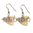 Natural Dangling mother of pearl 24x17mm Bird BFJ5024ER Shell Beads Shell Jewelry Shell Earrings