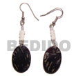 Natural Dangling 16x23mm Black Tab BFJ5028ER Shell Beads Shell Jewelry Shell Earrings