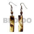 Natural Dangling 40x10mm Black Lip BFJ5030ER Shell Beads Shell Jewelry Shell Earrings