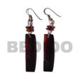 Natural Dangling 40x10mm Black Tab BFJ5031ER Shell Beads Shell Jewelry Shell Earrings