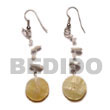 Natural Dangling 20mm Round mother of pearl   BFJ5039ER Shell Beads Shell Jewelry Shell Earrings
