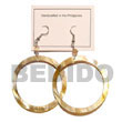 Natural Dangling Brown Lip Hoop BFJ5042ER Shell Beads Shell Jewelry Shell Earrings