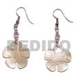 Natural Dangling 30mm Hammershell Flower W/ Acrylic Beads