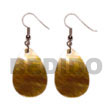 Natural Dangling Teardrop Brownlip BFJ5050ER Shell Beads Shell Jewelry Shell Earrings