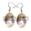 Natural 35mm Oval hammer shell   BFJ5057ER Shell Beads Shell Jewelry Hand Painted Earrings