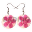 Natural 35mm Round Capiz   BFJ5058ER Shell Beads Shell Jewelry Hand Painted Earrings