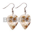 Natural 35mm Inverted Eardrop BFJ5062ER Shell Beads Shell Jewelry Hand Painted Earrings