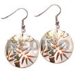 Natural 35mm Round hammer shell   BFJ5064ER Shell Beads Shell Jewelry Hand Painted Earrings