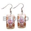 Natural 35mm X 25mm Rectangular BFJ5065ER Shell Beads Shell Jewelry Hand Painted Earrings