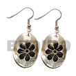 Natural 35mm Oval Blacklip   BFJ5072ER Shell Beads Shell Jewelry Shell Earrings