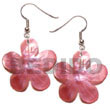 Natural 35mm Pink hammer shell Flower BFJ5077ER Shell Beads Shell Jewelry Shell Earrings