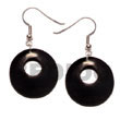 Natural 40mm Round Black Horn   Hole BFJ5078ER Shell Beads Shell Jewelry Horn Earrings