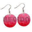 Natural 35mm Round Pink Capiz   BFJ5080ER Shell Beads Shell Jewelry Hand Painted Earrings