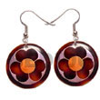 Natural 35mm Round Blacktab   BFJ5087ER Shell Beads Shell Jewelry Hand Painted Earrings